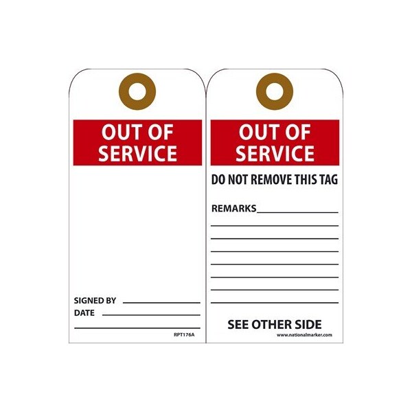 Nmc Out Of Service Tag, Pk25 RPT176AG - main